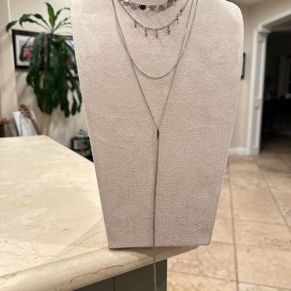 Stylish Silver Multi-Layer Necklace